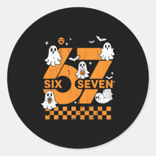 67 Six Seven Meme Fun 6 7 Couple Matching Hallowee Classic Round Sticker