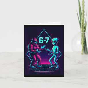 67 Six Seven Meme Funny Bigfoot Alien Sasquatch Uf Card