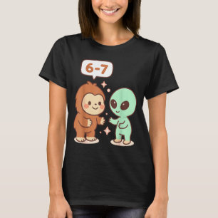 67 Six Seven Meme Funny Bigfoot Alien Sasquatch Uf T-Shirt