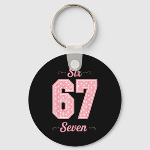 67 Six Seven Meme Funny Gen Alpha Slang Kids Girls Key Ring