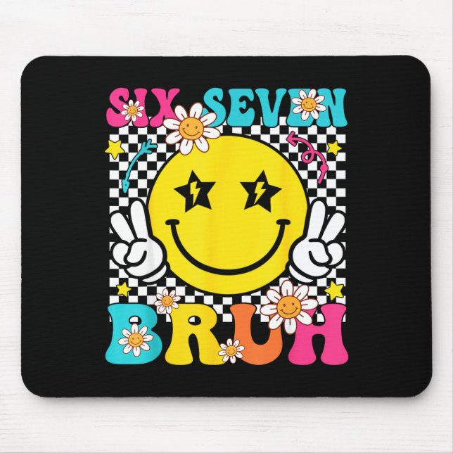 67 Six Seven Meme Gen Alpha Slang 6 7 Funny Boys G Mouse Pad (Front)