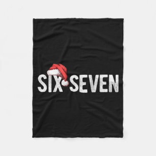 67 Six Seven Meme Gen Alpha Slang Santa Hat Funny  Fleece Blanket