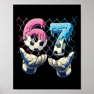 67 Six Seven Meme Kids Boys 67 Football Funny Ice  Poster