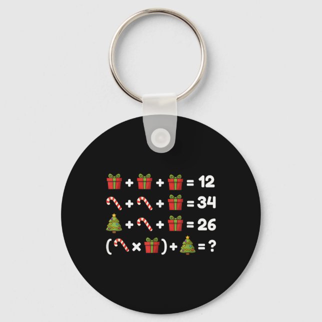 67 Six Seven Meme Math Christmas Equation Logic Pu Key Ring (Front)