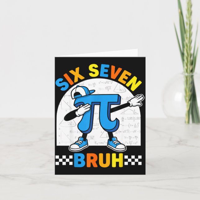 67 six seven meme math funny day math teacher men card (Front)