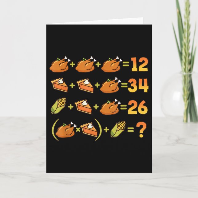 67 Six Seven Meme Math Thanksgiving Equation Logic Card (Front)