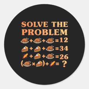 67 Six Seven Meme Math Thanksgiving Equation Logic Classic Round Sticker