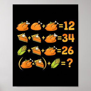 67 Six Seven Meme Math Thanksgiving Equation Logic Poster