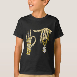 67 Six Seven Meme Novelty Skeleton Hand Bling Chai T-Shirt