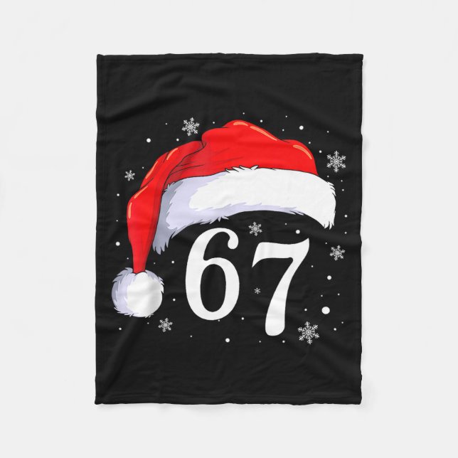 67 Six Seven Santa Funny Christmas 6 7 Meme Men Wo Fleece Blanket (Front)