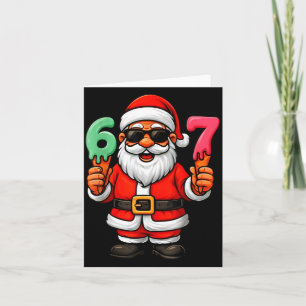 67 Six Seven Santa Meme Christmas Funny  Card