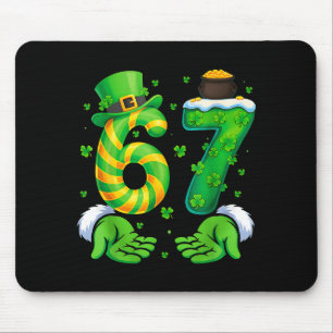 67 Six Seven Shamrock Funny St Patrick’s Day Kids  Mouse Pad