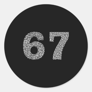 67 Sixty Seven Halloween Costume Design Funny 6 7 Classic Round Sticker