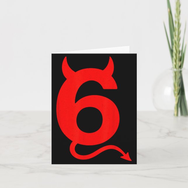 67 Sixty Seven Halloween Costume Devil Funny 6 7 M Card (Front)