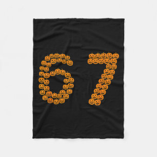 67 Sixty Seven Halloween Costume Pumpkins Funny 6 Fleece Blanket