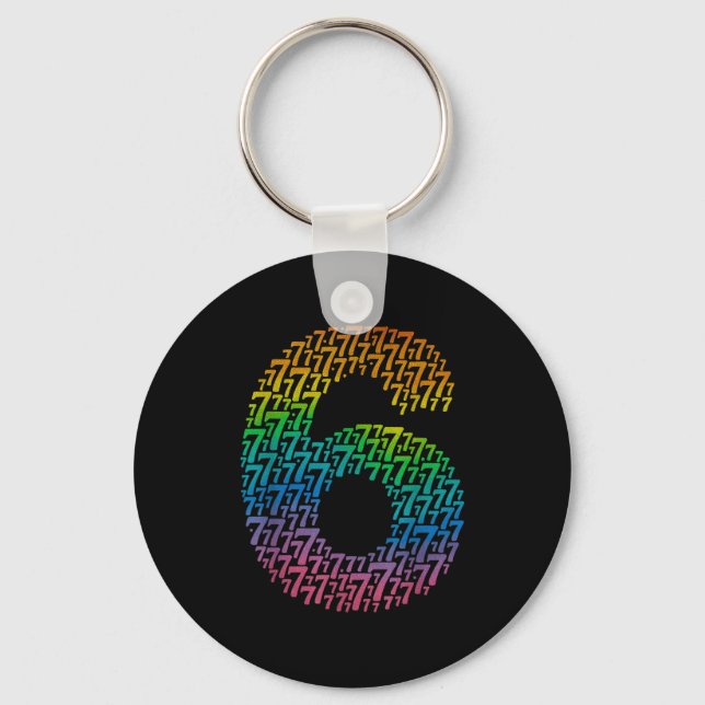 67 Sixty Seven Halloween Costume Rainbow Funny 6 7 Key Ring (Front)