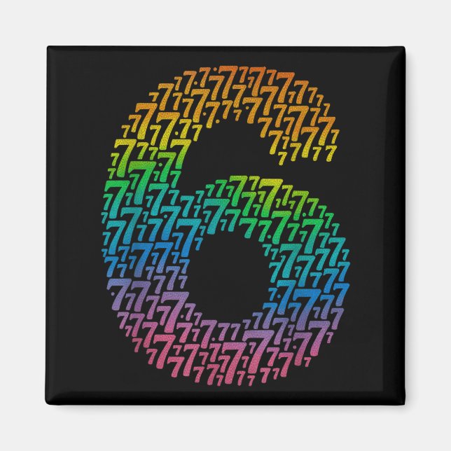 67 Sixty Seven Halloween Costume Rainbow Funny 6 7 Magnet (Front)