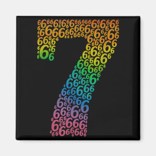 67 Sixty Seven Halloween Costume Rainbow Funny 6 7 Magnet