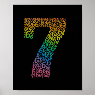 67 Sixty Seven Halloween Costume Rainbow Funny 6 7 Poster