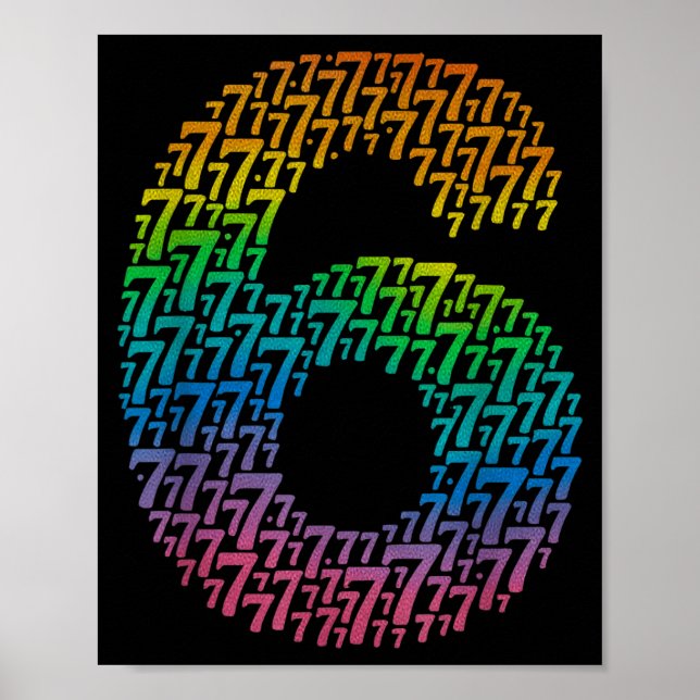 67 Sixty Seven Halloween Costume Rainbow Funny 6 7 Poster (Front)