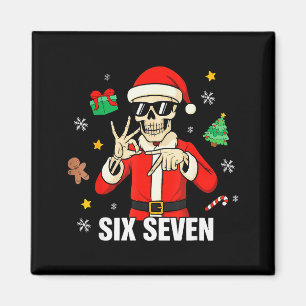 67 Skeleton Funny Six Seven Gen Z Alpha Christmas  Magnet