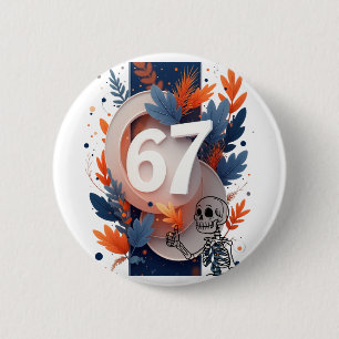 67 Skeleton Hand Halloween 6 Cm Round Badge