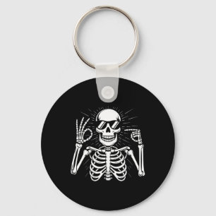 67 Skeleton Six Seven Halloween Key Ring