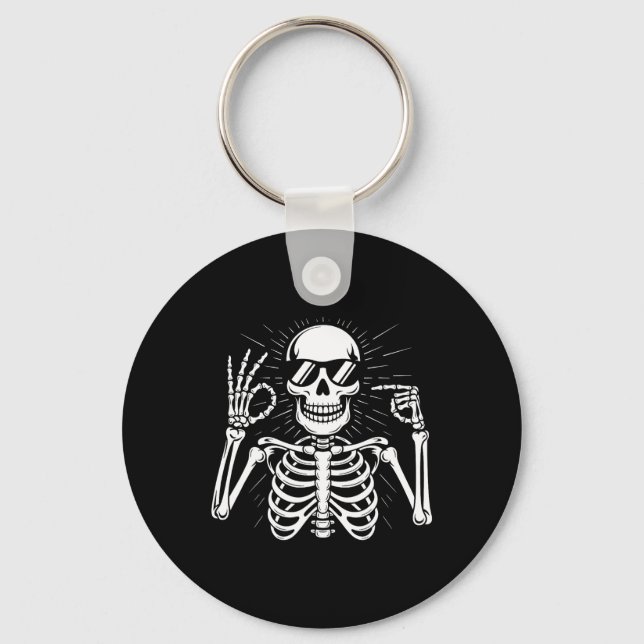67 Skeleton Six Seven Halloween  Key Ring (Front)