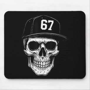 67 Skull Halloween Brainrot Meme Six Seven Kids Sk Mouse Pad