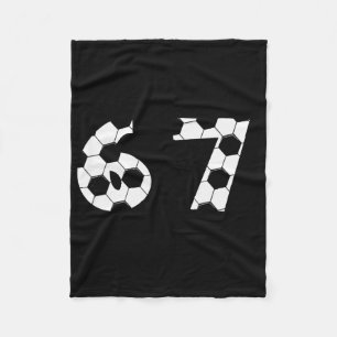 67 Soccer Ball Pattern Sports Number Graphic Desig Fleece Blanket