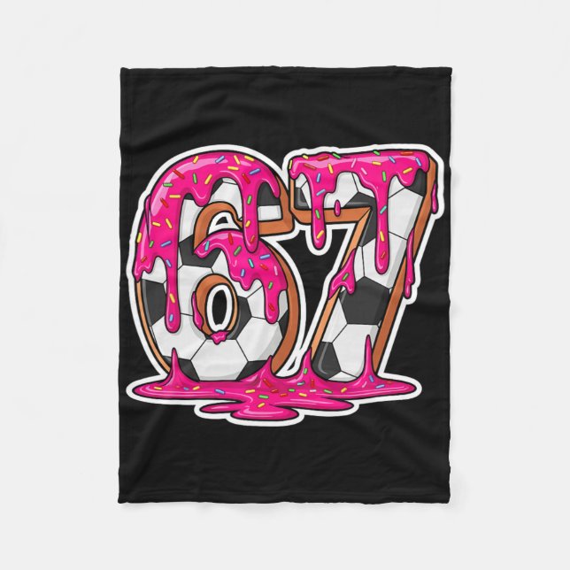67 Soccer Ice Cream Drip Brain Rot Meme _1  Fleece Blanket (Front)