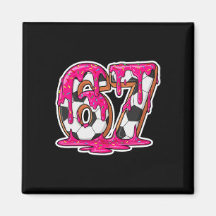 67 Soccer Ice Cream Drip Brain Rot Meme _1 Magnet
