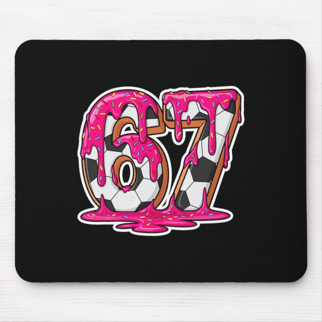 67 Soccer Ice Cream Drip Brain Rot Meme _1  Mouse Pad (Front)