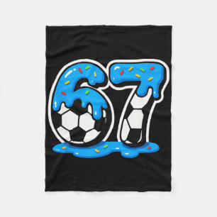 67 Soccer Ice Cream Drip Brain Rot Meme Fleece Blanket