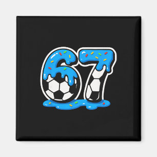 67 Soccer Ice Cream Drip Brain Rot Meme  Magnet