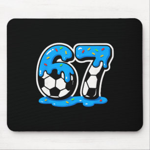 67 Soccer Ice Cream Drip Brain Rot Meme Mouse Pad