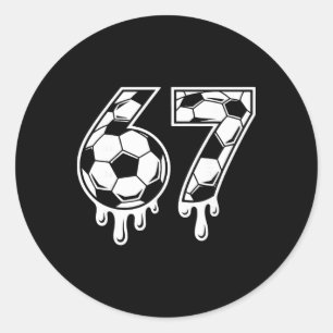 67 Soccer Ice Cream Drip Gen Alpha Six Seven Meme Classic Round Sticker