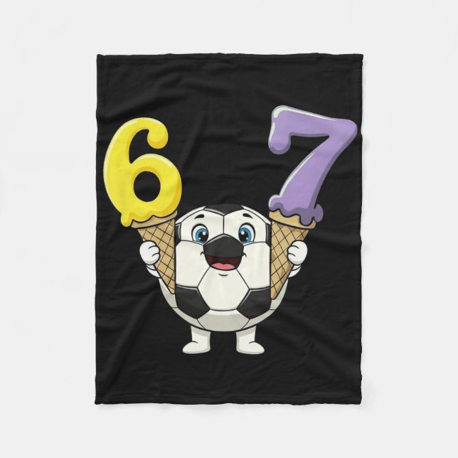 67 Soccer Ll Six Seven Ice Cream Drip Funny  Fleece Blanket (Front)