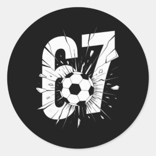 67 Soccer Six Seven 6 7 Meme 67 _2  Classic Round Sticker