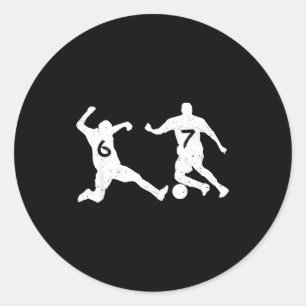 67 Soccer Six Seven Football 6 7 Gen Alpha Slang M Classic Round Sticker