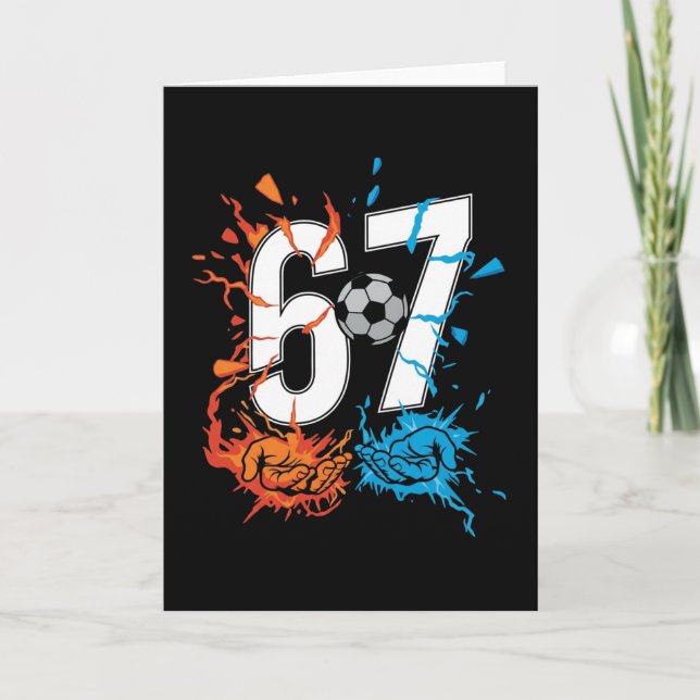 67 Soccer Six Seven Soccer 6 7 Kids Boys Girls Card (Front)