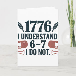67 Social Studies Teacher 1776 I Understand 6 7 I Card