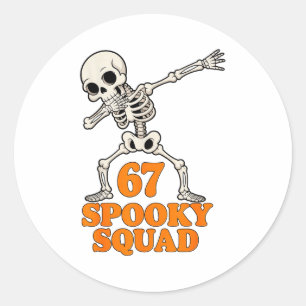 67 Soky Squad Halloween Skeleton  Classic Round Sticker