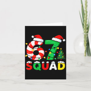 67 Squad Christmas Candy Cane Six Seven Meme Xmas  Card