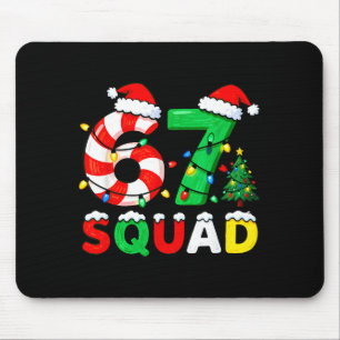 67 Squad Christmas Candy Cane Six Seven Meme Xmas Mouse Pad