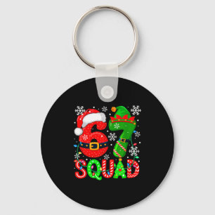 67 Squad Christmas Santa Elf Colorful Costume Kids Key Ring