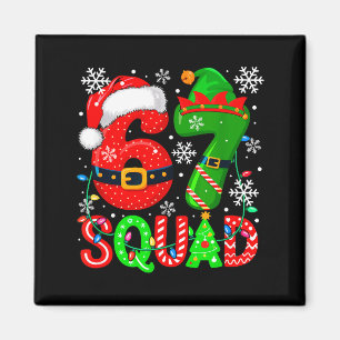 67 Squad Christmas Santa Elf Colorful Costume Kids Magnet