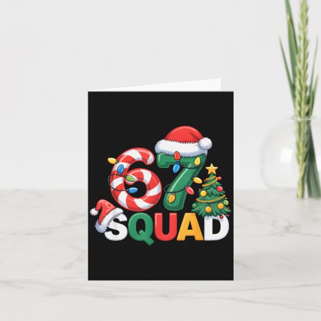 67 Squad Squad Teacher Christmas Design Funny 67  Card (Front)