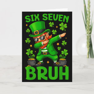67 St Patricks Day Funny Six Seven Meme Leprechaun Card