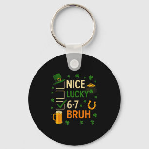 67 St Patricks Day Funny Six Seven Shamrock 67 Mem Key Ring